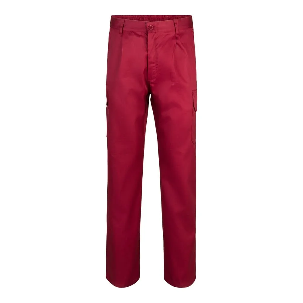 VL MABON. Παντελόνι twill με πολλαπλές τσέπες (200g/m²), από βαμβάκι (35%) και πολυεστέρα (65%) - 60, βουργουνδί - pa_μέγεθος: 60, pa_χρώματα: βουργουνδί