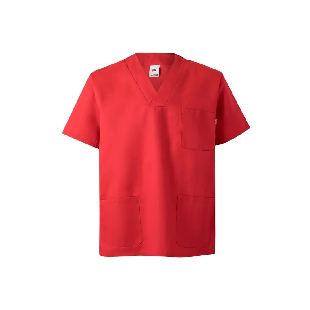 VL ILLAPA. Τουίλ τουνίκ (190g/m²) με κοντά μανίκια, από πολυεστέρα (65%) και βαμβάκι (35%) - s, κόκκινο - pa_μέγεθος: s, pa_χρώματα: κόκκινο