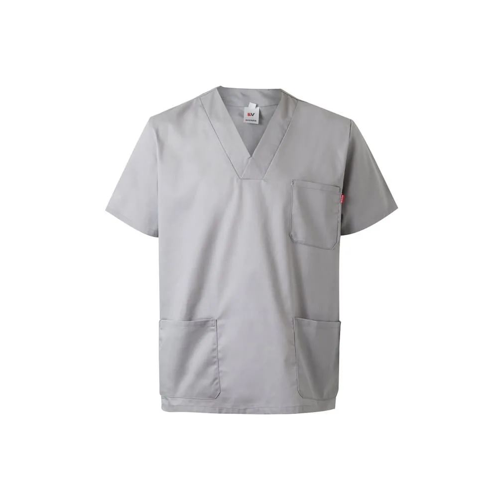VL ILLAPA. Τουίλ τουνίκ (190g/m²) με κοντά μανίκια, από πολυεστέρα (65%) και βαμβάκι (35%) - 3xl, ανοιχτό-γκρι - pa_μέγεθος: 3xl, pa_χρώματα: ανοιχτό-γκρι