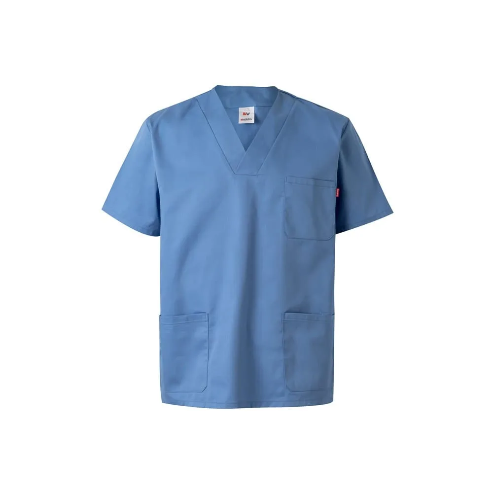 VL ILLAPA. Τουίλ τουνίκ (190g/m²) με κοντά μανίκια, από πολυεστέρα (65%) και βαμβάκι (35%) - 3xl, παστέλ-μπλε - pa_μέγεθος: 3xl, pa_χρώματα: παστέλ-μπλε