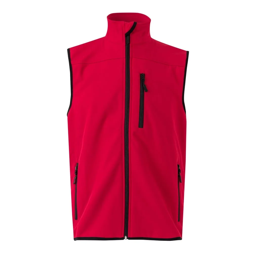 VL VARUNA. Γιλέκο από soft shell (280g/m²), με πολική επένδυση, από πολυεστέρα (94%) και ελαστάνη (6%) - 2xl, κόκκινο - pa_μέγεθος: 2xl, pa_χρώματα: κόκκινο