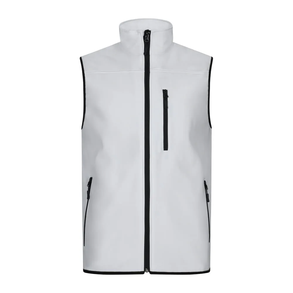 VL VARUNA. Γιλέκο από soft shell (280g/m²), με πολική επένδυση, από πολυεστέρα (94%) και ελαστάνη (6%) - 3xl, λευκό - pa_μέγεθος: 3xl, pa_χρώματα: λευκό