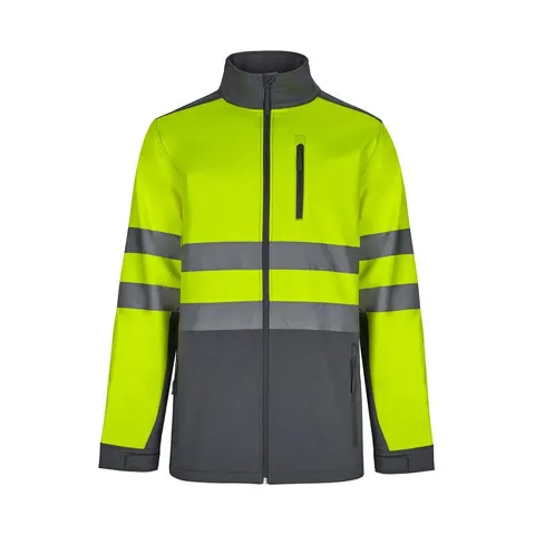 VL HESTIA LARGE. Δίχρωμη ζακέτα από soft shell (280g/m²), με επένδυση από fleece και μεμβράνη TPU, από πολυεστέρα (96%) και ελαστάνη (4%) - 4xl, γκρί - pa_μέγεθος: 4xl, pa_χρώματα: γκρί