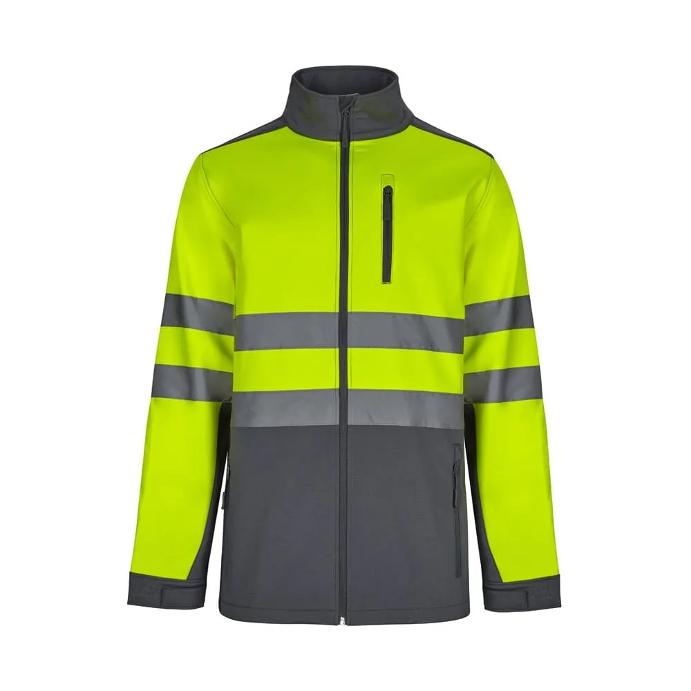 VL HESTIA LARGE. Δίχρωμη ζακέτα από soft shell (280g/m²), με επένδυση από fleece και μεμβράνη TPU, από πολυεστέρα (96%) και ελαστάνη (4%) - 5xl, γκρί - pa_μέγεθος: 5xl, pa_χρώματα: γκρί