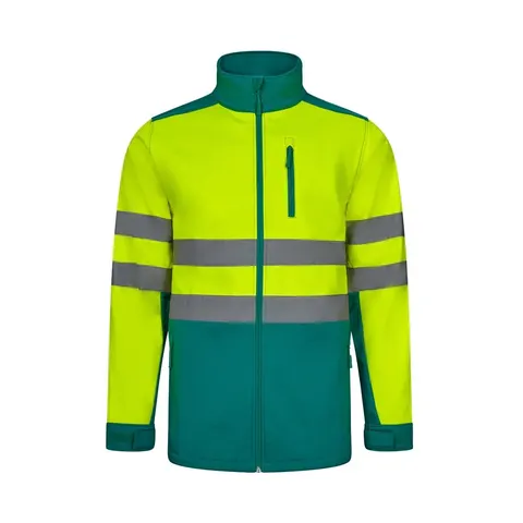 VL HESTIA LARGE. Δίχρωμη ζακέτα από soft shell (280g/m²), με επένδυση από fleece και μεμβράνη TPU, από πολυεστέρα (96%) και ελαστάνη (4%) - 4xl, πράσινο - pa_μέγεθος: 4xl, pa_χρώματα: πράσινο