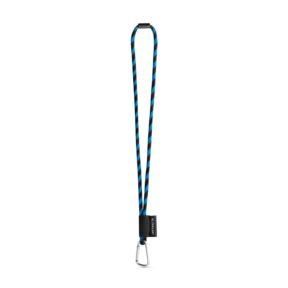 75089. SET Lanyard TUBE Long (Ø 7 mm) με καραμπίνερ σχήματος D 55 mm και κούμπωμα ασφαλείας Ø 7 mm - μαύρο - pa_χρώματα: μαύρο