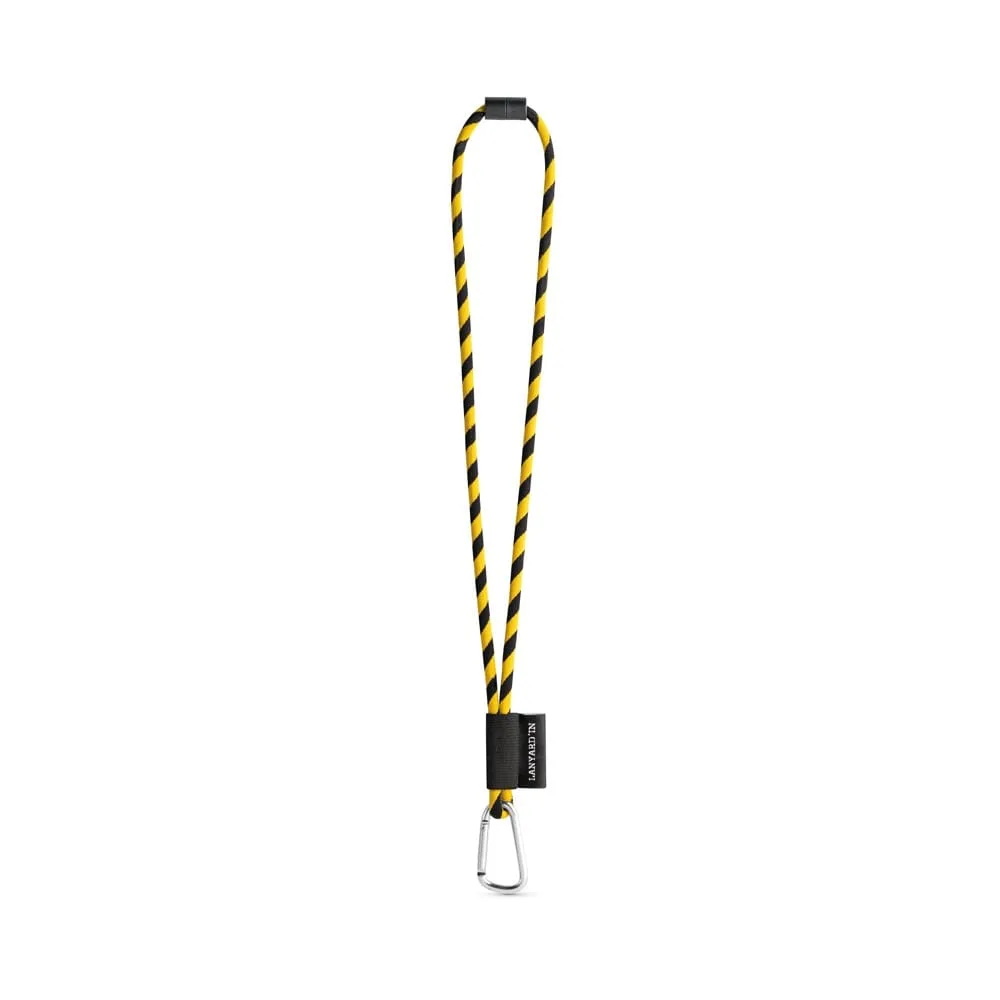 75089. SET Lanyard TUBE Long (Ø 7 mm) με καραμπίνερ σχήματος D 55 mm και κούμπωμα ασφαλείας Ø 7 mm - μαύρο - pa_χρώματα: μαύρο