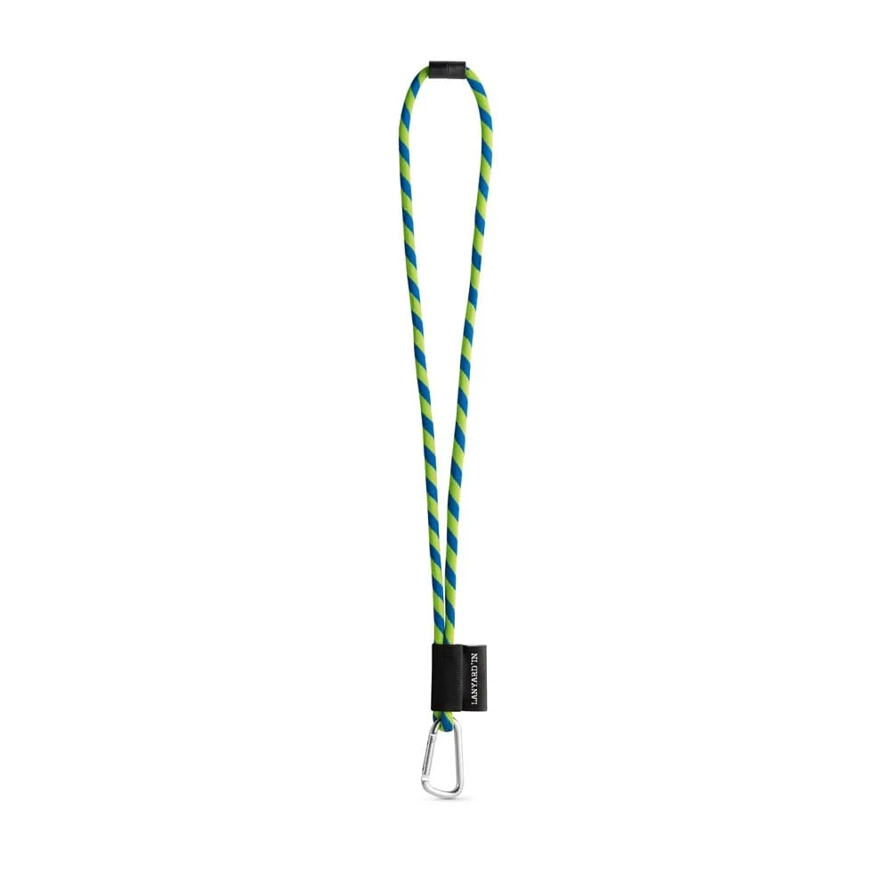 75089. SET Lanyard TUBE Long (Ø 7 mm) με καραμπίνερ σχήματος D 55 mm και κούμπωμα ασφαλείας Ø 7 mm - εξάχρωμο-κίτρινο - pa_χρώματα: εξάχρωμο-κίτρινο