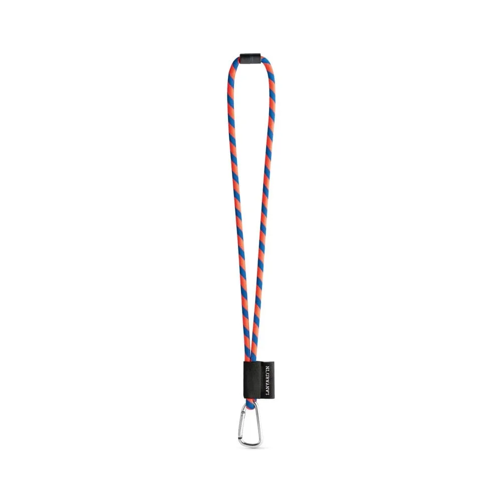 75089. SET Lanyard TUBE Long (Ø 7 mm) με καραμπίνερ σχήματος D 55 mm και κούμπωμα ασφαλείας Ø 7 mm - εξάχρωμο-πορτοκάλι - pa_χρώματα: εξάχρωμο-πορτοκάλι