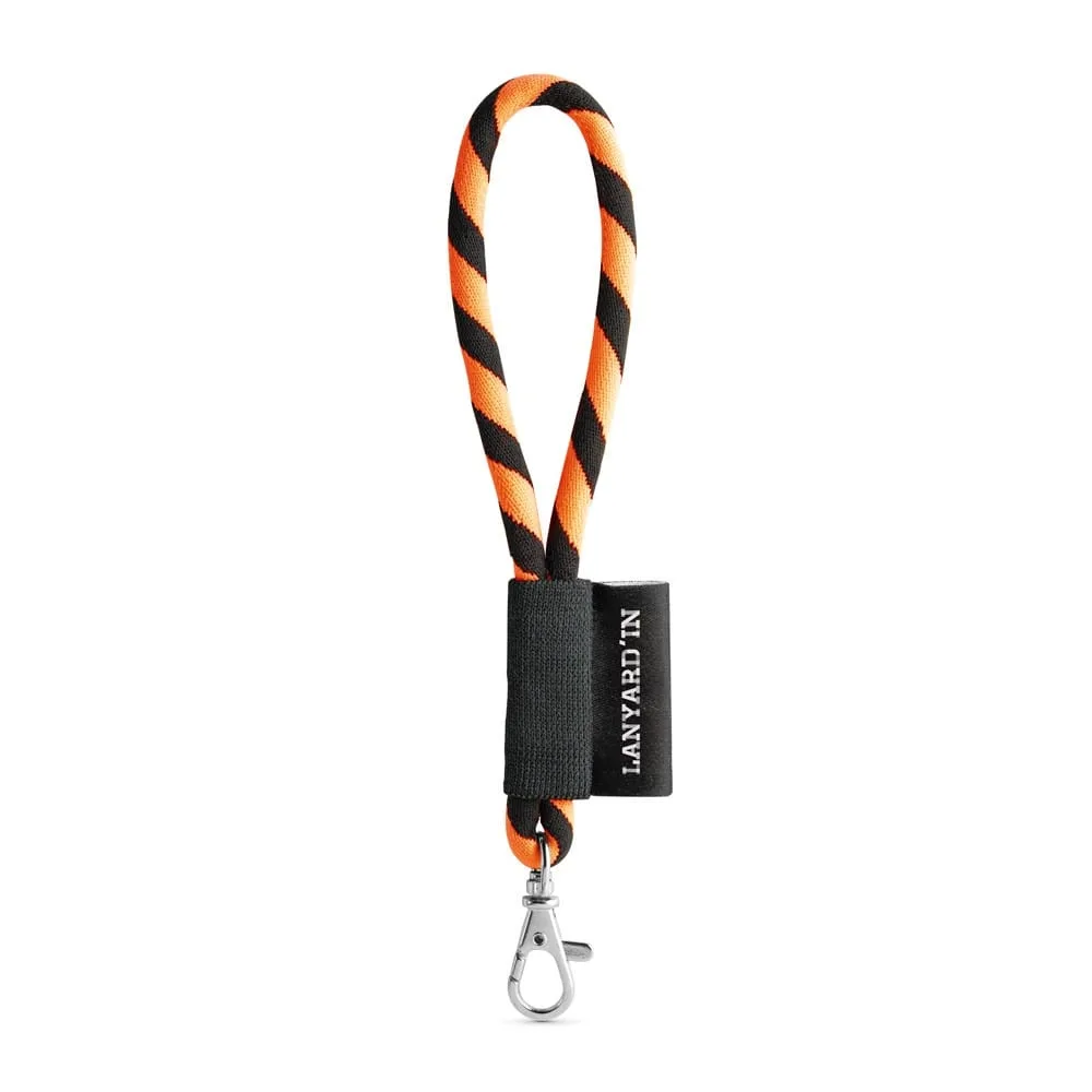 75090. SET Lanyard TUBE Short (Ø 7 mm) με καραμπίνερ πύλης 9 mm - μαύρο - pa_χρώματα: μαύρο
