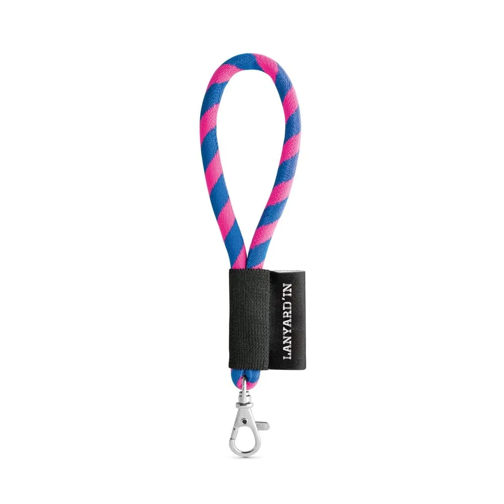 75090. SET Lanyard TUBE Short (Ø 7 mm) με καραμπίνερ πύλης 9 mm - εξάχρωμο-ροζ - pa_χρώματα: εξάχρωμο-ροζ
