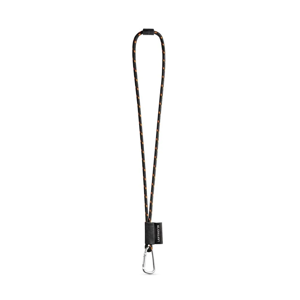75091. SET Lanyard NAUTIC Long (Ø 7 mm) με καραμπίνερ σχήματος D 55 mm και κούμπωμα ασφαλείας Ø 7 mm - μαύρο - pa_χρώματα: μαύρο