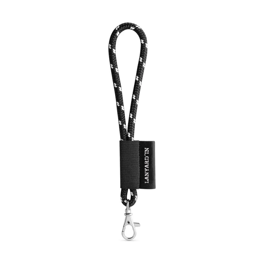 75092. SET Lanyard NAUTIC Short (Ø 7 mm) σετ με καραμπίνερ πύλης 9 mm - μαύρο - pa_χρώματα: μαύρο