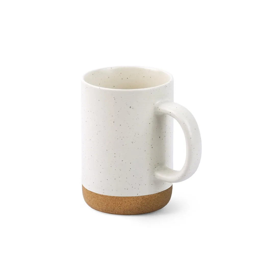 CONSTELLATION CORK. Κεραμική κούπα με βάση από φελλό 320 mL - λευκό-παστέλ - pa_χρώματα: λευκό-παστέλ