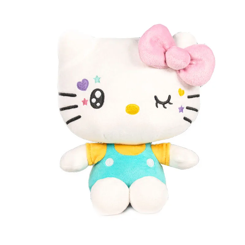 Hello Kitty In Our Eyes Επετειακή 50th Anniversary Με Γαλάζια Φόρμα Λούτρινο 23cm