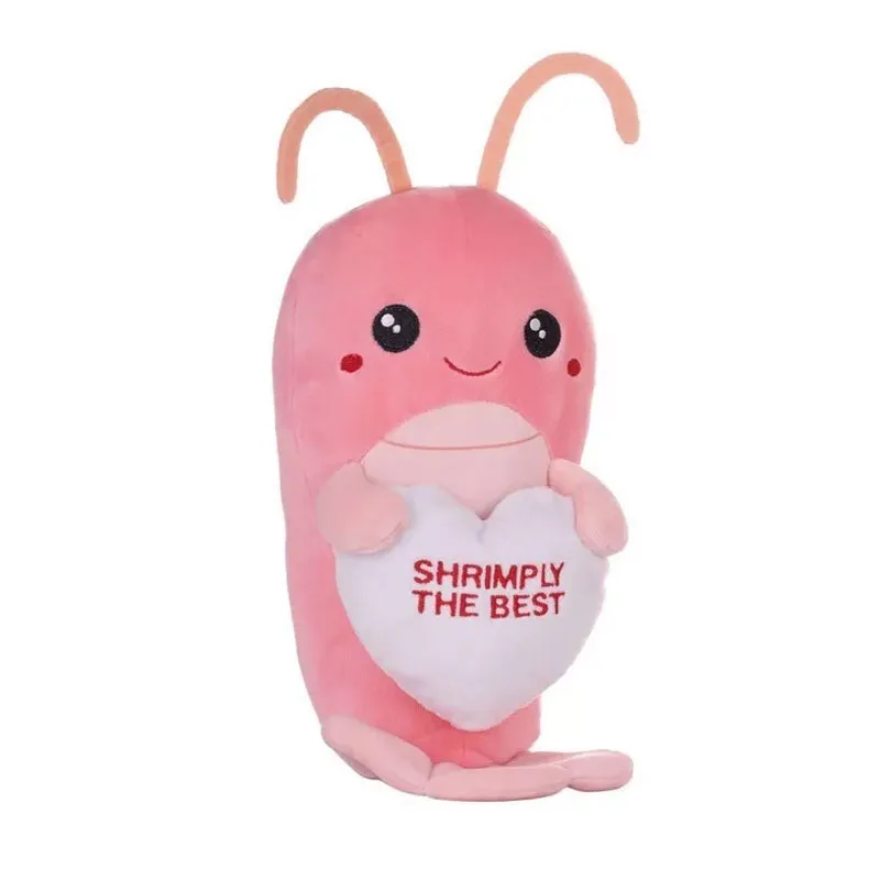 Αστακός Lobster με Καρδιά "Shrimply the best" Ροζ Χρώμα Λούτρινο 23cm