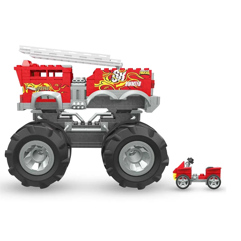 Κατασκευαστικό Παιχνίδι Mega Blocks Hot Wheels Monster Trucks Πυροσβεστικό Όχημα 284 τμχ