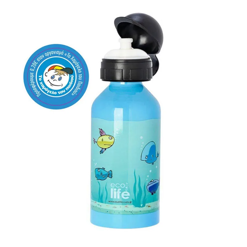 Μεταλλικό Ανοξείδωτο Μπουκάλι Fish 500ml