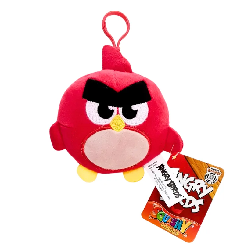 Μπρελόκ Red Angry Birds Squashy Podgies Λουτρινο 10cm