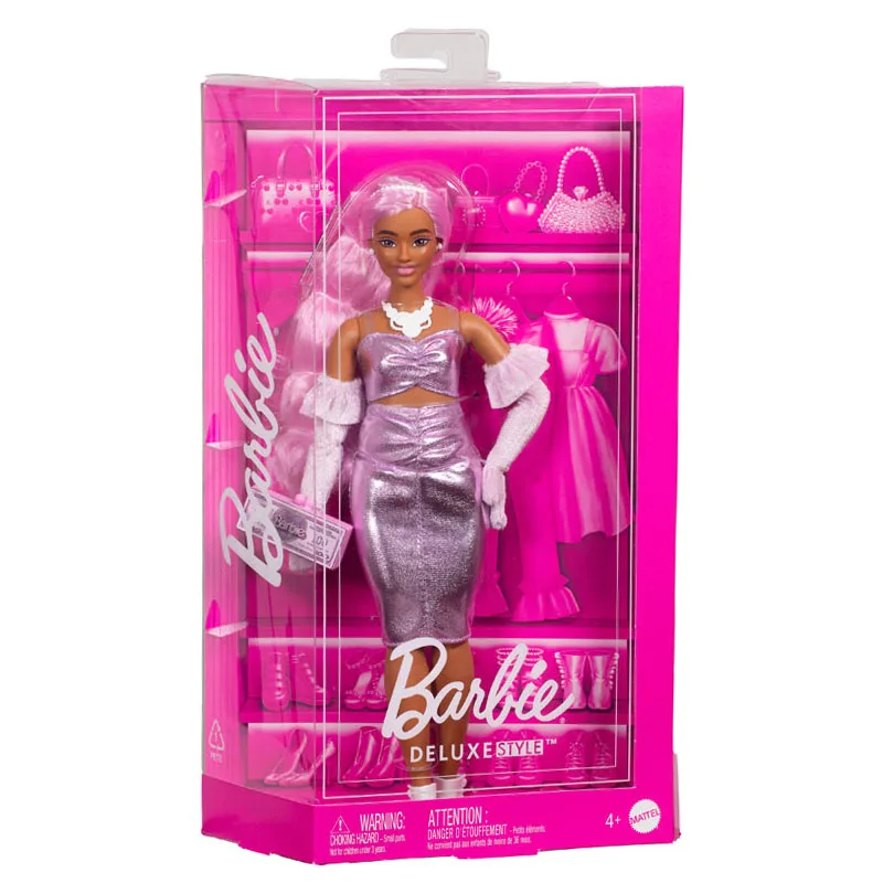 Παιδική Κούκλα Barbie Deluxe Fashionstas Style Ροζ Μαλλιά HYV25