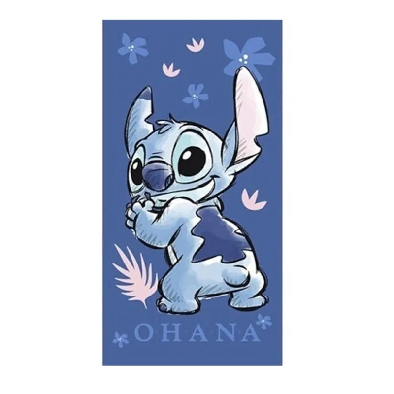 Παιδική Πετσέτα Θαλάσσης Stitch Ohana Μπλε Χρώμα Disney 140x70cm