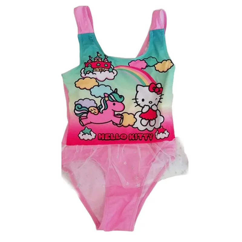 Παιδικό Μαγιό Ολόσωμο Με Τούλι στη Μέση Hello Kitty Φούξια Χρώμα
