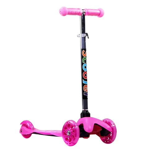 Παιδικό Πατίνι Αναδιπλούμενο Tri‑Scooter Τρίτροχο Ροζ Χρώμα