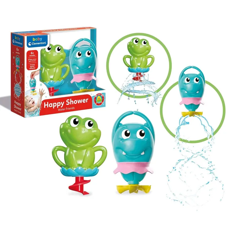 Παιχνίδι Μπάνιο Happy Water Friends Game Με 2 Πολύχρωμα Ζωάκια που Επιπλέουν