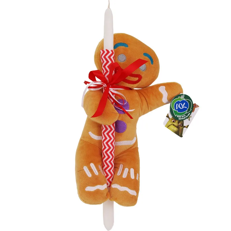 Πασχαλινή Λαμπάδα Gingy Gingerbread Man Μπισκοτούλης Shrek Λούτρινο 33cm