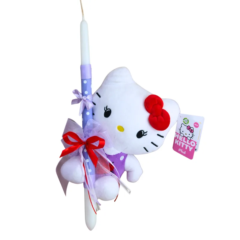 Πασχαλινή Λαμπάδα Hello Kitty σε Μοβ Halloween Κουστούμι "Hello Kitty - Friends " Λούτρινο 23cm