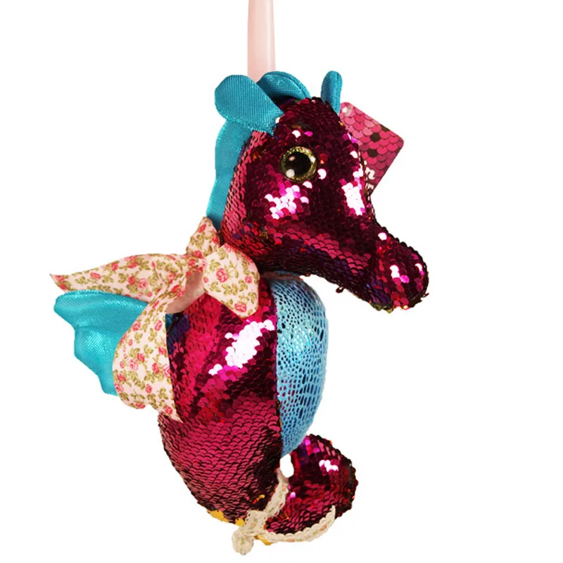 Πασχαλινή Λαμπάδα Ιππόκαμπος Sequin Λουτρινο 32cm