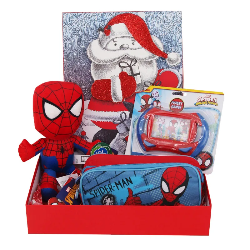 Χριστουγεννιάτικο Σετ Spiderman Με Λούτρινο, Παιχνίδι Ring Water Game και Κασετίνα