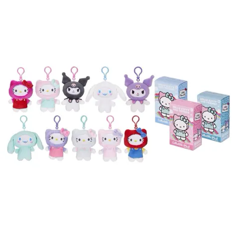 Blind Box Μπρελόκ Hello Kitty - Friends Βελούδινο Μπρελόκ Με Πρόσωπο Από Βινύλιο