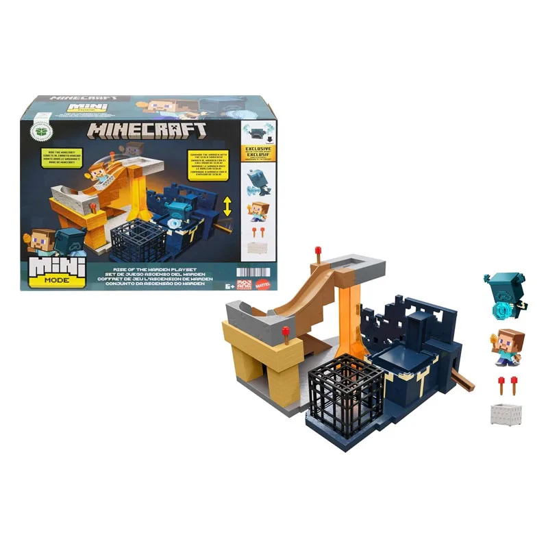Σετ Παιχνιδίου Mattel Minecraft Mini Mode Rise of the Warden με 2 Φιγούρες Steve και Warden