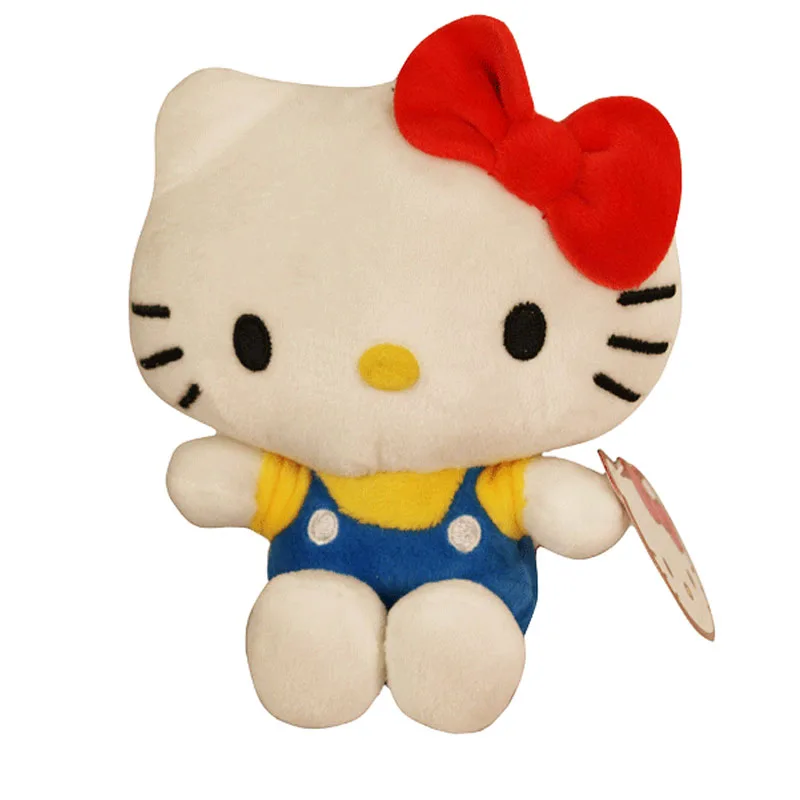 Hello Kitty Με Μπλε Φόρμα Λούτρινο 16cm