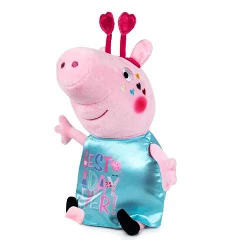 Πέππα η Γουρουνίτσα Με Γαλάζιο Φόρεμα Best Day Ever"Peppa Pig" Λούτρινο 30cm