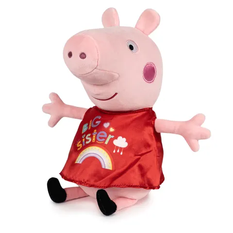 Πέππα Με Σατέν Φόρεμα "Peppa Pig Big Sister" Λούτρινο 15cm