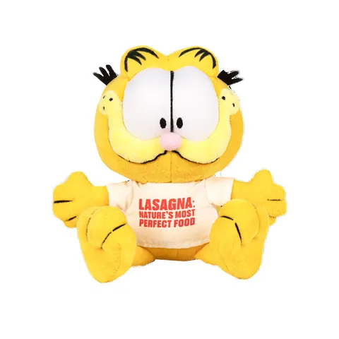 Garfield Καθιστός Με Μπεζ Μπλουζάκι Λούτρινο 20cm