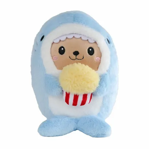 Michi Mochis Super Furry Kawaii Μπλε Καρχαρίας με Ποπ Κορν Λούτρινο 21cm