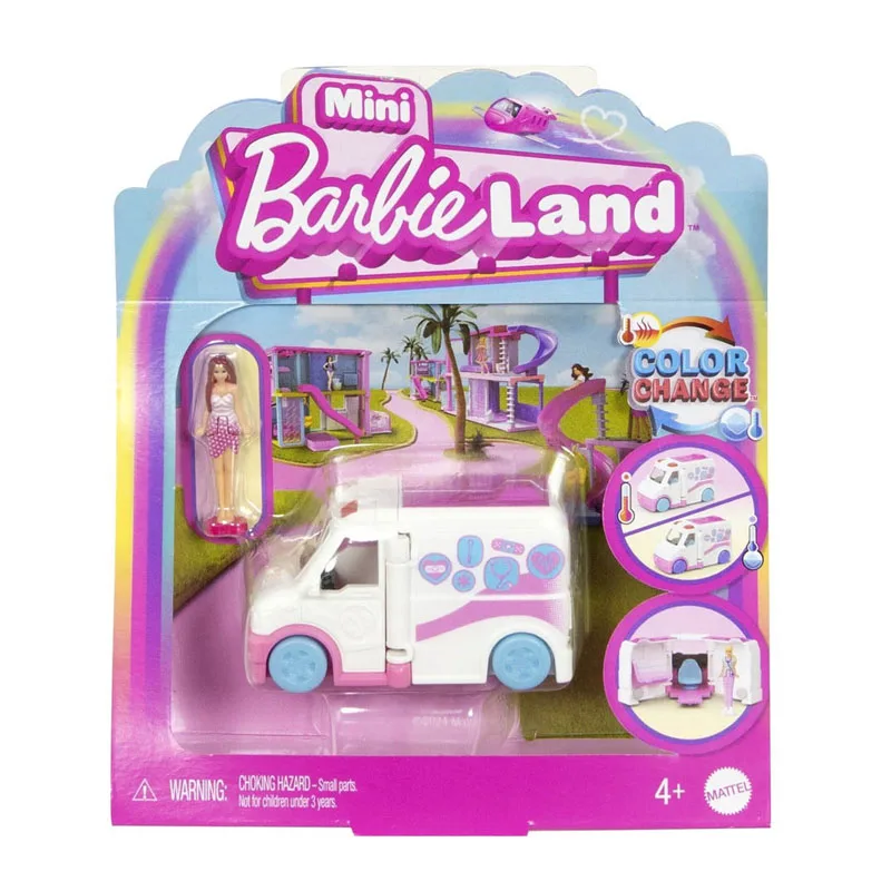 Barbie Mini BarbieLandMini Κούκλα και Όχημα Ασθενοφόρο HYF38 / JCR34