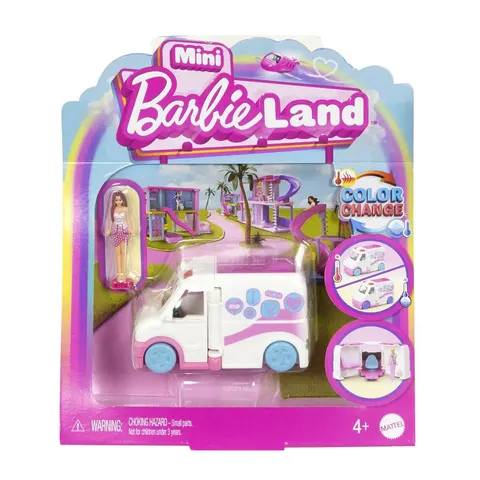 Barbie Mini BarbieLandMini Κούκλα και Όχημα Ασθενοφόρο HYF38 / JCR34