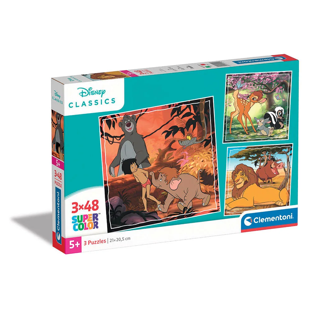 Παιδικό Παζλ Clementoni Super Color Disney Classics 3x48 τμχ 1200-25299