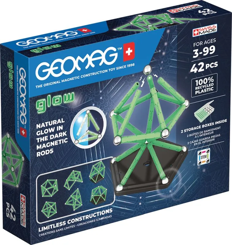 Μαγνητικό Παιχνίδι Κατασκευών Geomag Σετ Glow 42-Green για 3+ PF.523.329.00