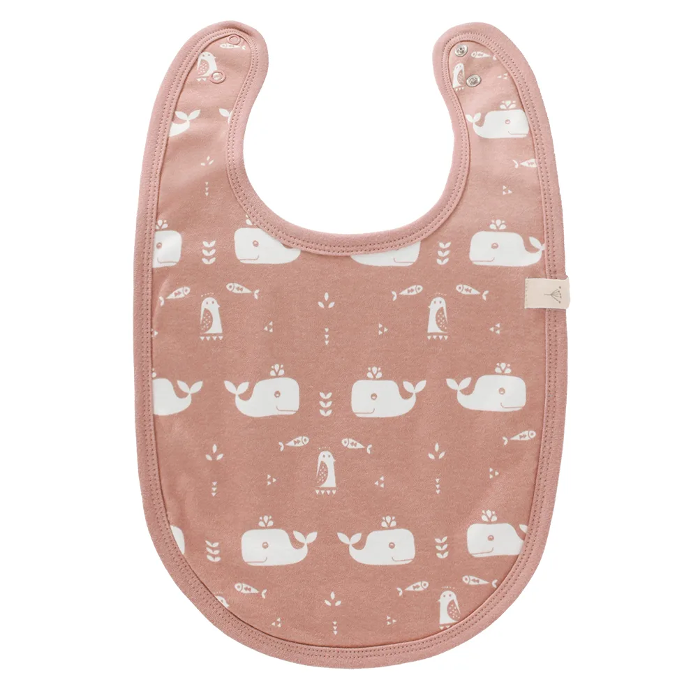 Σαλιάρα Fresk από 100% βιολογικό βαμβάκι - Whale mellow rose FR-F120-28