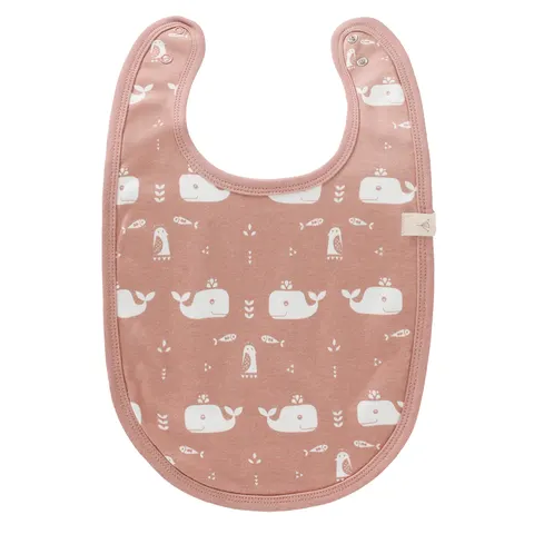 Σαλιάρα Fresk από 100% βιολογικό βαμβάκι - Whale mellow rose FR-F120-28