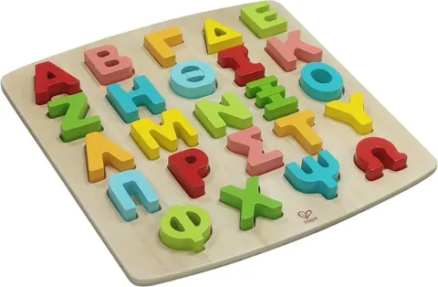 Ξύλινο Παιδικό Puzzle Hape Σφηνώματα Happy Alphabet 24τεμ. για 3+ E8661A