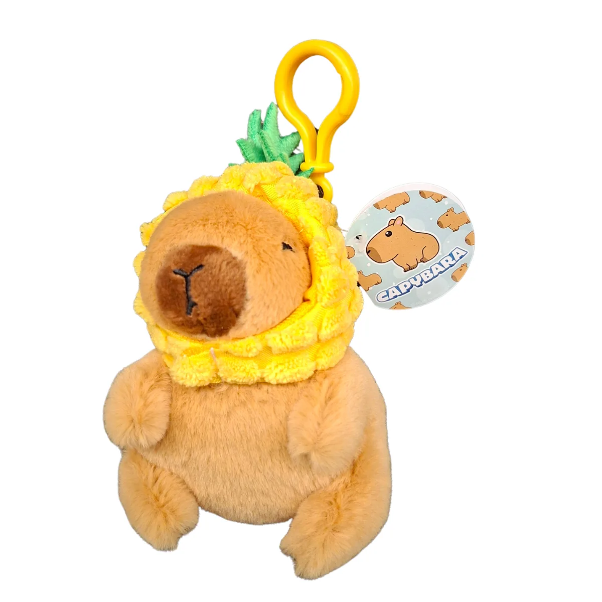 Capybara Καπιμπάρα με Σκουφάκι Ανανά Λούτρινο Μπρελόκ 12cm