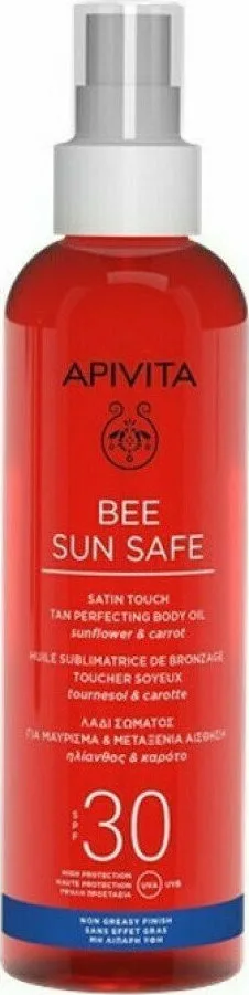 Apivita Bee Sun Safe Ηλίανθος & Καρότο Αδιάβροχο Αντηλιακό Λάδι Σώματος SPF30 σε Spray 200ml