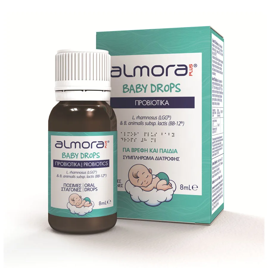 Almora Plus Baby Drops Προβιοτικό σε Σταγόνες για την Ανακούφιση των Βρεφικών Κολικών & την Υγεία του Γαστρεντερικού 8ml