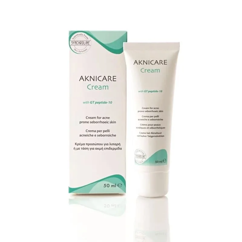 Synchroline Aknicare Cream with GT peptide-10 Σμηγματορρυθμιστική & Ενυδατική Κρέμα Προσώπου, ματ αποτέλεσμα 50ml